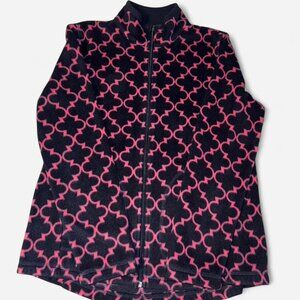 Tabolts Medium Pettite Blue with pink accents fleece zip up